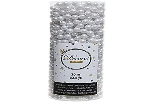 Perlenkette weiß 8mm 10m von Kaemingk