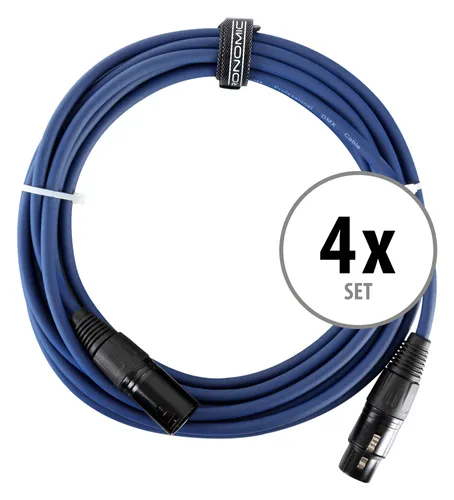 Pronomic Stage DMX3-5 DMX-Kabel 5m 4x Set - DMX-Kabel für professionelle Anwendungen, mit Goldkontakten für störungsfreie Übertragung. Ideal für Lichtsteuerung bei Veranstaltungen, 5 m lang und inklusive Kabelklette.