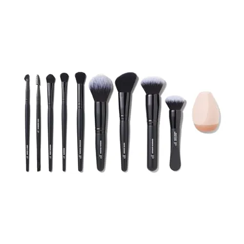 e.l.f. Ten Out Of Ten Brush Set, 10 Piece Brush Kit, Brushes For Face Makeup, Eyes, Brows & More, Made With Synthetic Bristles, Vegan & Cruelty-Free