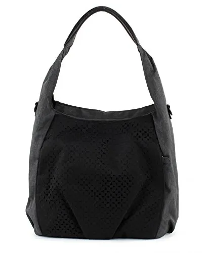 LÄSSIG Casual Hobo Bag Black - Stylische Wickeltasche - Wickeltasche mit großem Hauptfach, praktischen Staufächern und Kinderwagenbefestigung, ideal für moderne Eltern unterwegs.