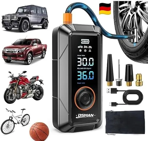 Kabelloser Reifenfüller mit digitalem LCD – Tragbarer Luftkompressor für Auto & Fahrrad
