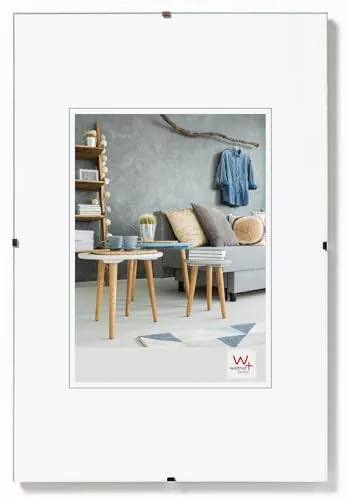 Rahmenloser Bildhalter 40x60 Antireflexglas - Bilderrahmen aus hochwertigem Antireflexglas, ideal für eine ungestörte Sicht auf Ihre Lieblingsbilder, moderne und elegante Lösung für Ihre Wanddekoration.