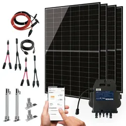 Balkonkraftwerk 1720W Komplettset von Sunova Solar - Solaranlagen mit 1720W Leistung, inkl. 4 x 430W Bifazialmodule und APsystems Wechselrichter. Plug & Play-Installation für sofortige Einsparungen und CO2-Reduktion.