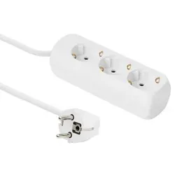 3-fach Schuko-Steckdose 3M Weiß ohne EIN/AUS-Schalter