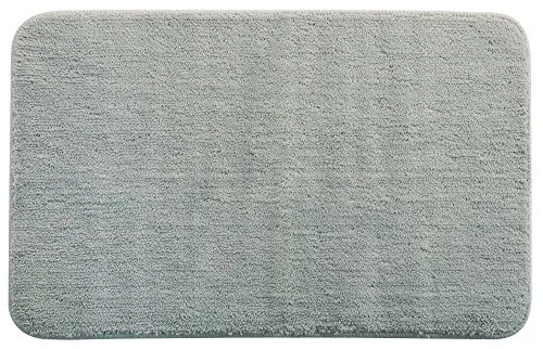 Spirella Badteppich Badematte Duschvorleger Hochflor | flauschig | rutschhemmend | geeignet für Fußbodenheizung | 50x80 cm | Grau, Polyester, Grey, 50x40x1.2 cm