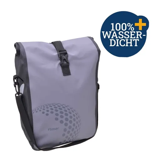 Filmer Fahrradtasche Gepäckträgertasche 16L grau - Fahrradtaschen, wasserdicht und leicht, ideal für Radsport und Freizeitaktivitäten, mit Schulterriemen und Tragegriff für maximalen Komfort.
