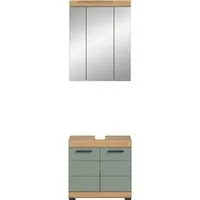Badmöbel-Set SCHLOONSEE 2 tlg. - Waschbeckenunterschrank & Spiegelschrank - Elegantes Badmöbel-Set in verschiedenen Farben, hochwertig verarbeitet aus pflegeleichtem MDF, ideal für stilvolle Badezimmergestaltung.
