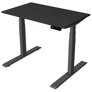 Kerkmann Smart Office elektrisch höhenverstellbarer Schreibtisch anthrazit - Kinderschreibtisch mit elektrisch höhenverstellbarem T-Fuß-Gestell, fördert ergonomisches Arbeiten und flexible Positionen zwischen Sitzen und Stehen.