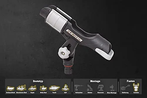 Fasten Rutenhalter Angelrutenhalter Bootsrutenhalter für Angler auf Booten, Farbe:schwarz