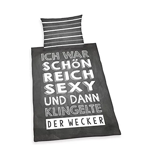 Produktbild Young Collection Wendebettwäsche Sprüche Baumwoll Renforcé 2tlg.