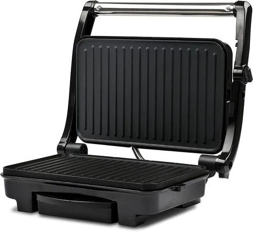 Girmi Tischgrill BS11 Kontaktgrill - Elektrischer Tischgrill mit 1500 W, ideal für gesellige Abende und schnelle Grillgerichte, in elegantem Schwarz.