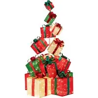 Costway Große Led Geschenkboxen 15 Gestapelte Dekoboxen 170 cm