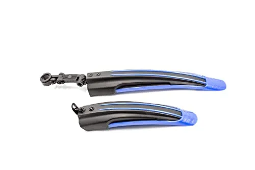 vhbw Fahrrad-Schutzblech Set schwarz/blau kompatibel mit 24