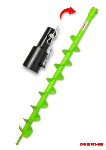 WERHE Erdbohrer 80 mm fur Stihl BT106C, BT120C, BT121, BT130 BT131 Pfahlbohrer