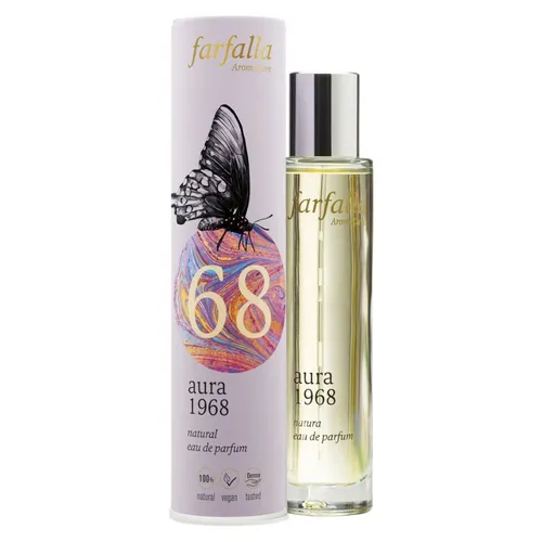 Farfalla aura 1968 natural eau de parfum - Damendüfte mit einem einzigartigen Duftklassiker, der Freiheit und Lebensfreude verkörpert. Enthält ätherische Öle von Lemongrass, Neroli und Zirbelkiefer für ein erfrischendes Dufterlebnis.