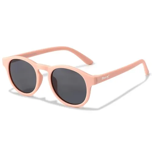 Maesy Kinder Sonnenbrille für 6-12 Jahre - UV400 Polarisierter Schutz - Flexibler und Biegsamer Rahmen - Sichere und Bequeme Sonnenbrille Kinder - Rosa - Novi