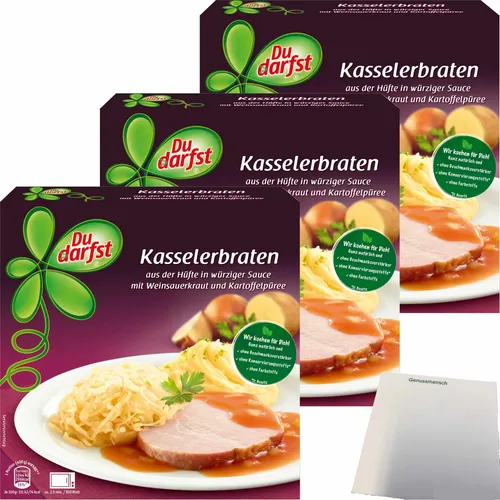 Du darfst Menü Kassler Schulterbraten 3er Pack 3x400g Packung usy Block