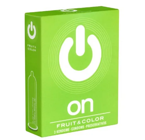 ON Condoms Kondome Fruit & Color Packung mit, 3 St., aromatische Kondome zum Genießen