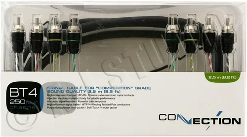 Audison Connection Best BT4-250 4-Kanal Cinchkabel 2,5 m - HiFi-Kabel für hochwertige Audioübertragung, ideal für Verstärker mit 4-Kanal-Systemen, sorgt für erstklassigen Klanggenuss in Ihrem Fahrzeug.