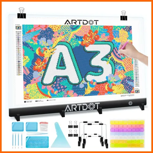 Leuchttisch A3 für Diamond Painting – Einstellbare Helligkeit, 1500 Lux