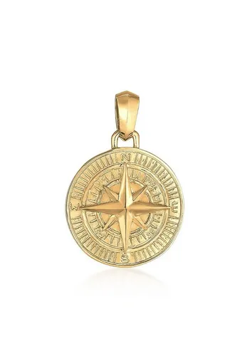 Kuzzoi Kompass Anhänger aus 925er Sterling Silber - Maritimer Schmuck für Herren, handgefertigter Kompass Anhänger, vergoldet und ideal für Ketten, Gewicht: ca. 8 g, perfekt für modebewusste Männer.