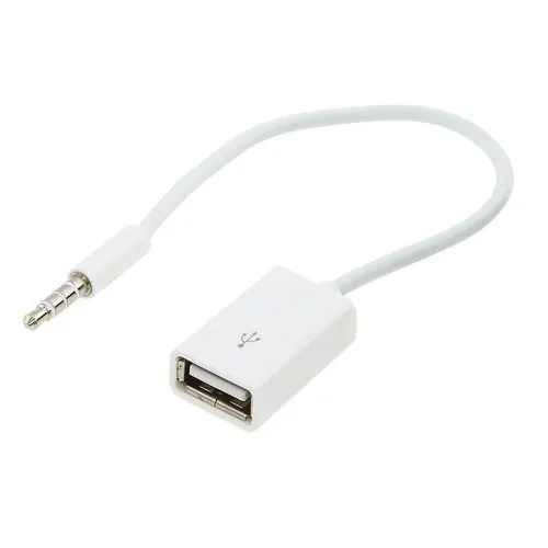 adaptare 14030 10 cm Aux-In-Kabel 3,5-mm-Klinke-Stecker auf USB 2.0-Buchse Typ A