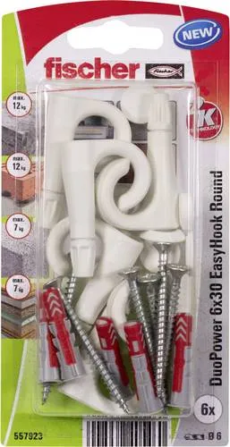 Fischer DuoPower 6x30 EasyHook Round K (6) Dübelsortiment 557923 1 Set