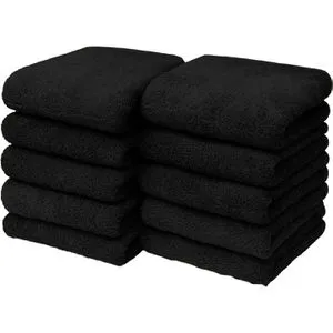 NatureMark Waschlappen Seiflappen, 30 x 30 cm, Seiftuch, 100% Baumwolle, schwarz, 10 Stück