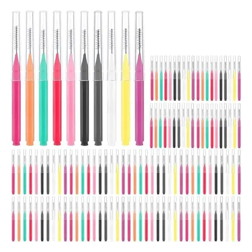 Stück Zahnzwischenraumbürsten, Interdentalbürsten, Dentalbürsten, Mehrfarbig, Tragbar, Zahnreinigung Zwischenräume, Wiederverwendbar, Zur Reinigung Der Zahnzwischenräume 120