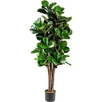 Costway Kunstpflanze - Künstlicher Feigenbaum 150 cm - Künstliche Pflanzen, 1,5 m hoch mit 180 Blättern, ideal für drinnen und draußen, pflegeleicht und bringt frisches Grün in Ihr Zuhause oder Büro.