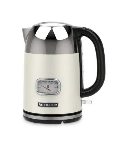 Muse MS-020 SC Wasserkocher Beige 1.7L - Wasserkocher mit elegantem Design, schnelles Erhitzen und 1.7L Fassungsvermögen – perfekt für Teeliebhaber!