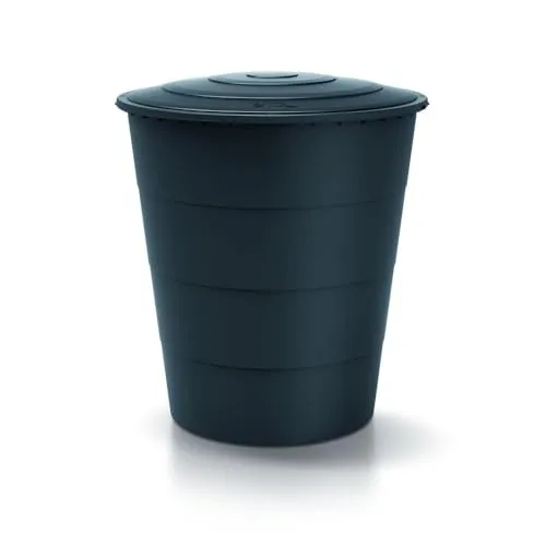 Kreher® XXL Regentonne 'Smooth' 510L - Regentonne aus robustem Kunststoff in modernem Anthrazit/Grau, mit 510L Volumen ideal zur Regenwasserspeicherung für Ihren Garten. Der Deckel mit Kindersicherung sorgt für zusätzliche Sicherheit.