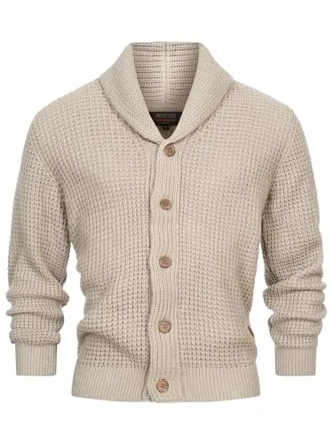 Indicode Herren INBrandox Strickjacke - Funktionsjacken mit Schalkragen und Knopfleiste, aus nachhaltigen Materialien und im Regular Fit für optimalen Tragekomfort.