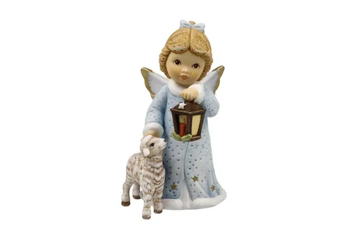 Goebel Engelfigur Heller Schein im Krippenstall - Winterengelchen Nina & Marco - Weihnachtlicher Zierschmuck, liebevoll handbemalte Engelfigur aus feinem Biskuit-PRZ, ideal für Krippen und Vitrinen, strahlt Frieden und Geborgenheit aus. Perfekt für Sammler und festliche Dekoration.