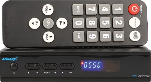 ANKARO DVB-S HDTV-Receiver DSR 4100 mit PVR-Funktion - TV-Receiver mit PVR-Funktion für zeitversetztes Fernsehen, ideal für Serienliebhaber und Sportfans.