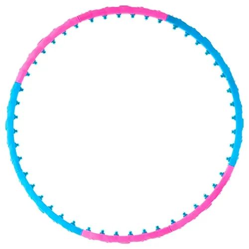 MAXXIVA Hula Hoop Reifen Blau Pink 100 cm Erwachsene Fitness 48 Magnete 0,9 kg Home-Training Yoga Pilates Reha Sport Workout Massage