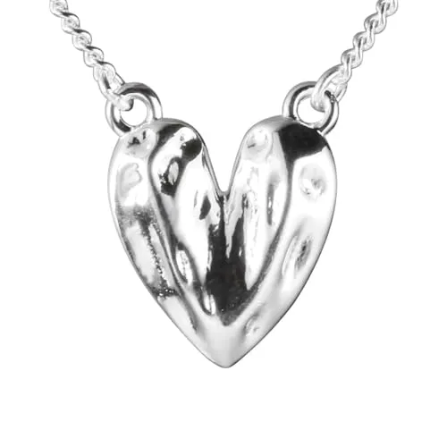 Sanixa Karma NH10385169 Halskette Herz Damen Silber925 Kette 38 cm Federringverschluss moderne Damenhalskette SIlber Geschenk für Frauen Herzkette