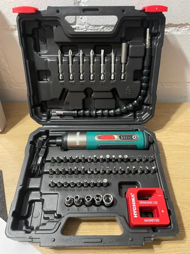 Produktbild Akkuschrauber klein 3,6V,HYCHIKA 2000mAh 3Nm mini Akkuschrauber set mit 57 Zubeh