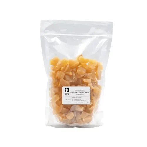 Bremer Gewürzhandel Ingwerstücke mild, kandiert, mild im Geschmack, leckerer Snack, 1kg