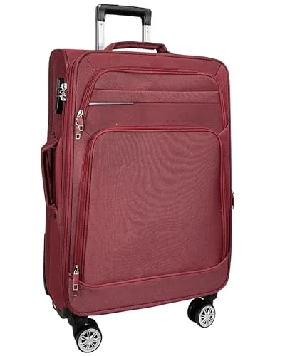 MY TRAVEL BAG Stoff Reisekoffer Trolley - Erweiterbar, ultraleicht und mit Sicherheits-Zahlenschloss für stressfreies Reisen