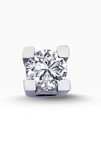 EinStein Diamant Single-Ohrstecker - Hochwertiger Ohrstecker aus 14 Karat Weißgold mit 0,13 Carat Diamant in feinem Weiß (Farbe G) und Rundschliff, ideal für stilvolle Herren.