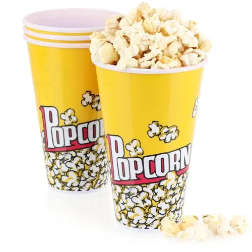 com-four® 4X Popcorn-Eimer, Wiederverwendbare Popcornschüssel