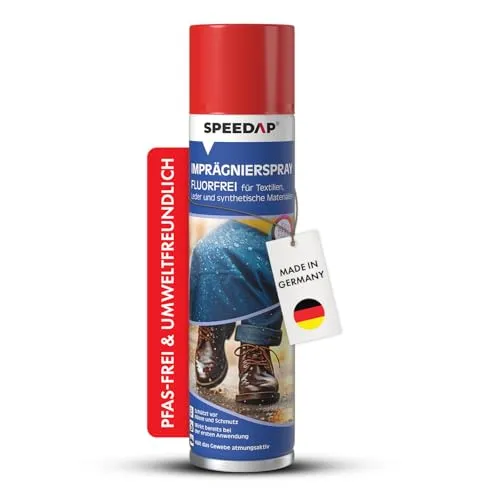Produktbild SPEEDAP Imprägnierspray 400 ml | Unsichtbarer Schutz für Textilien, Leder & Outdoor-Ausrüstung | Wasser- & Schmutzabweisend mit Langzeitwirkung | Atmungsaktiv & rückstandsfrei | Made in Germany