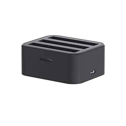 Insta360 ONE X2 Fast Charging Hub - Lade bis zu 3 Batterien gleichzeitig - Akku-Ladegerät für Action-Kameras, ideal für die Insta360 ONE X2. Laden Sie 3 Akkus gleichzeitig und verlängern Sie Ihre Aufnahmezeit ohne Unterbrechung.