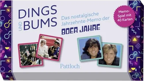 Dings und Bums: Das nostalgische Jahrzehnte-Memo der 80er-Jahre | Memo-Spiel mit 40 Karten in einer hochwertigen Box (Nostalgie-Memospiel)