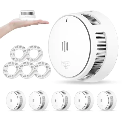 Rauchmelder mit 10 Jahren Batterie, moderne Sicherheitstechnik für Zuhause (5 Stück)