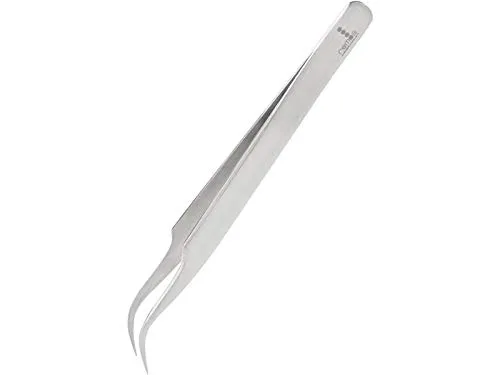 REMOS Zeckenzange Zeckenpinzette Edelstahl rostfrei mit gebogener Spitze für Menschen und Tiere