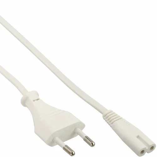 InLine® Netzkabel Netzstecker zu Euro 8 C7 Stecker weiß 1,0m