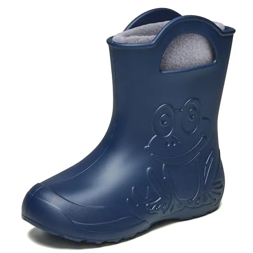 Ladeheid EVA Kinder Jungen Mädchen Gummistiefel Regenschuhe gefüttert LA-CA-03 Marineblau, 26/27 EU