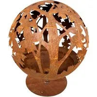 Jet-Line® Feuerstelle World Firebowl in Rostoptik mit Blatt Design